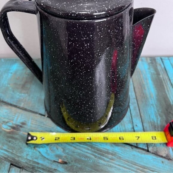 Vintage Black Graniteware Enamel Coffee Pot | Campware - Picture 9 of 10